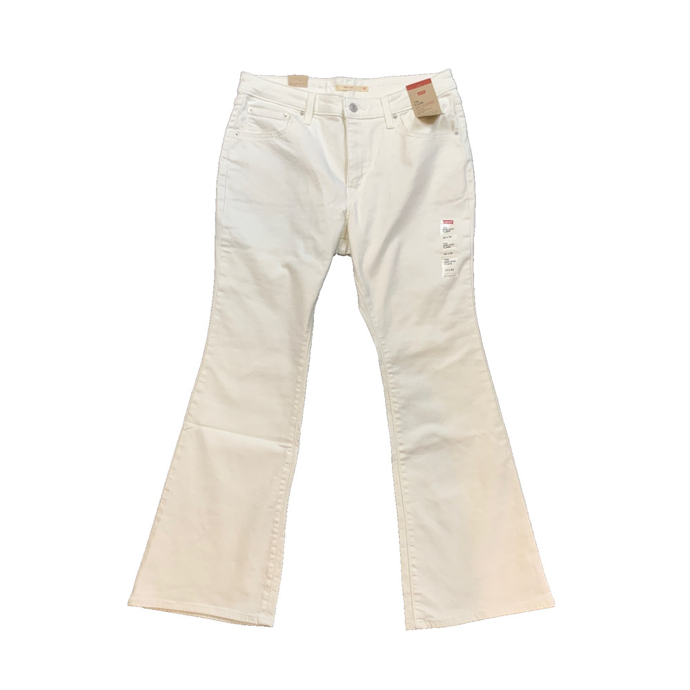 Levis Jeans Womens 32 White Denim 726 Flare High Rise Slim Fit Classic Pocket